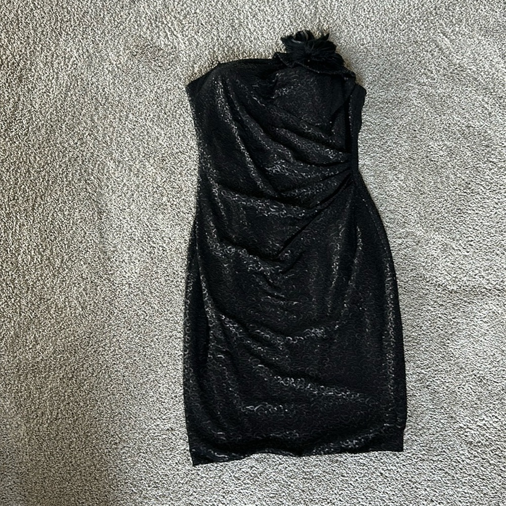 David Meister black sequins dress